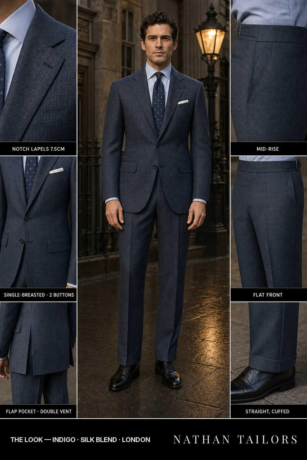 indigo glen_plaid single-breasted bespoke suit — custom tailored by Nathan Tailors, the Hoi An custom tailor
