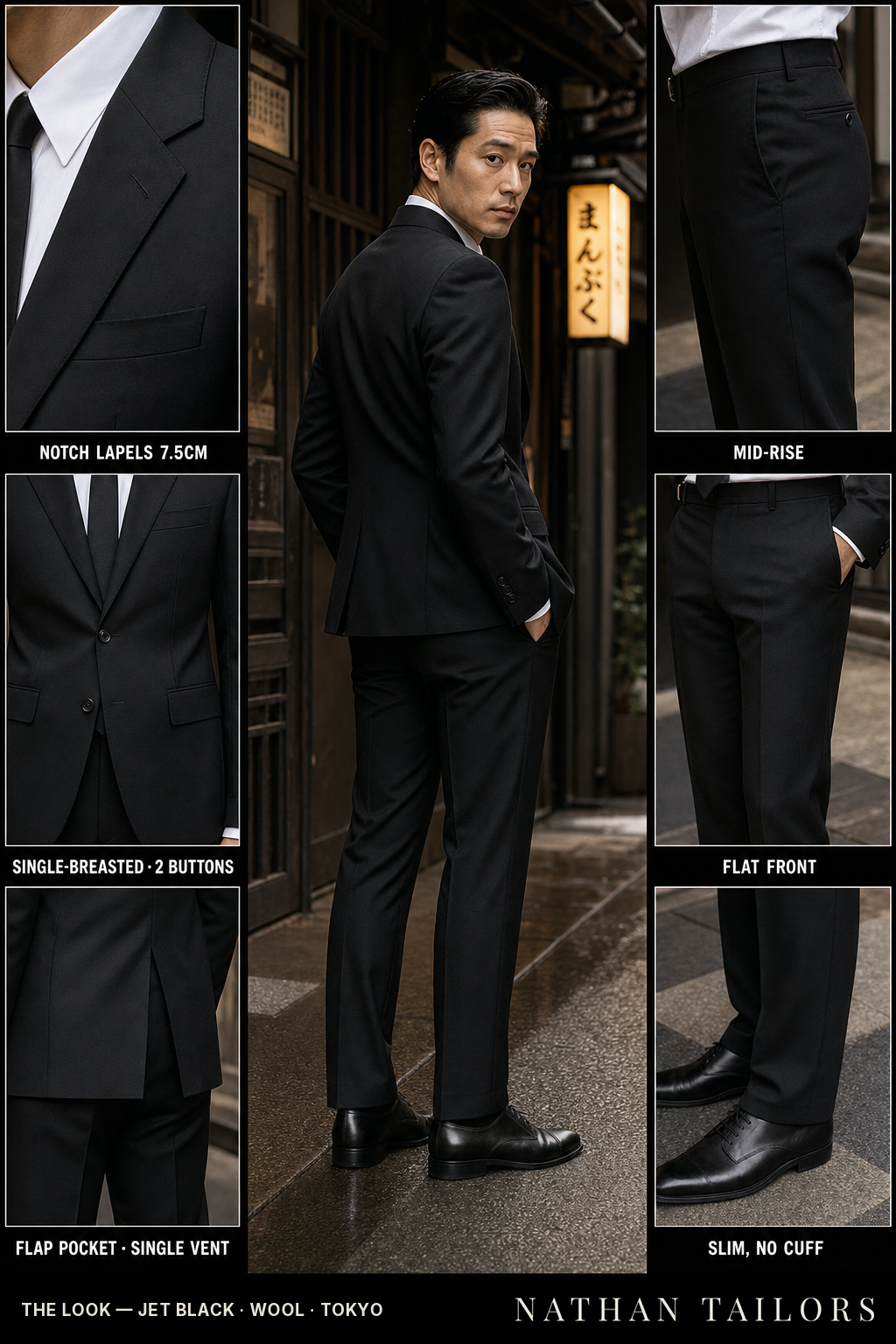 Midnight Navy Single-Breasted Bespoke Suit | Custom Tailored
