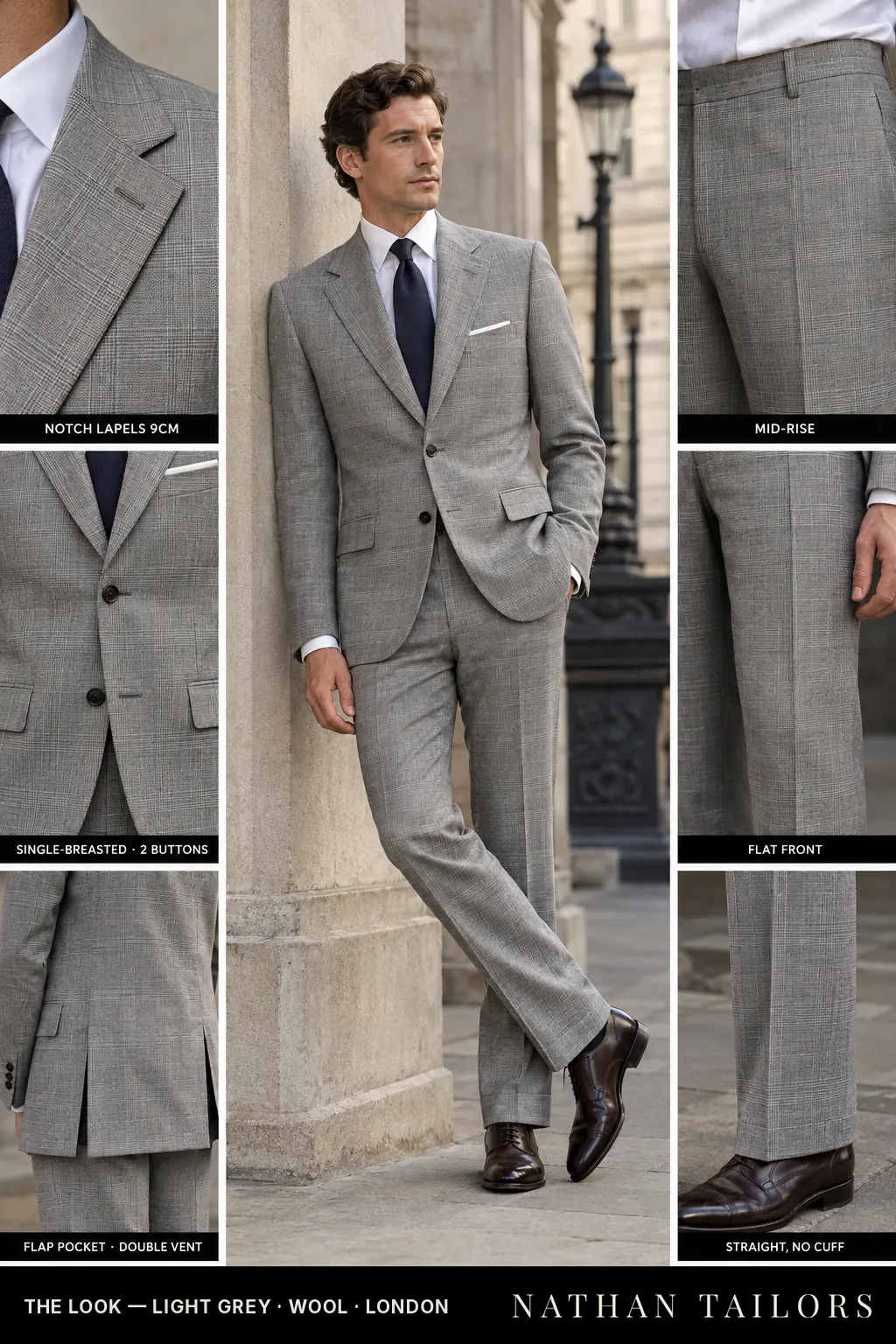 light grey glen_plaid single-breasted bespoke suit — custom tailored by Nathan Tailors, the Hoi An custom tailor