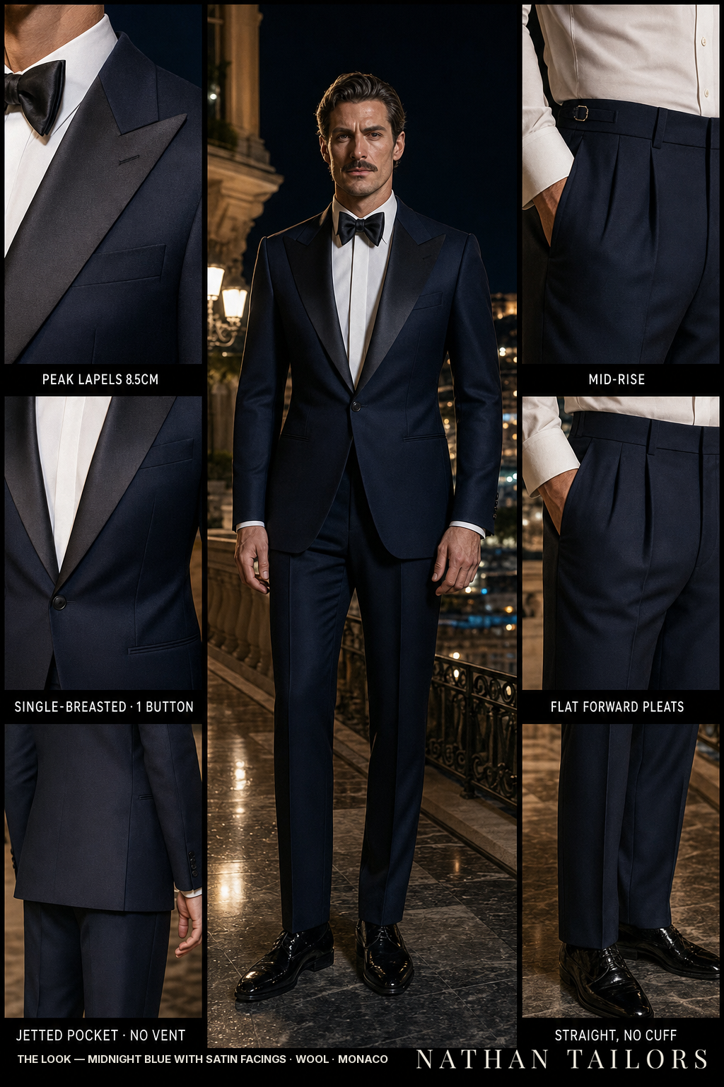 Midnight Blue With Satin Facings Single-Breasted Bespoke Suit