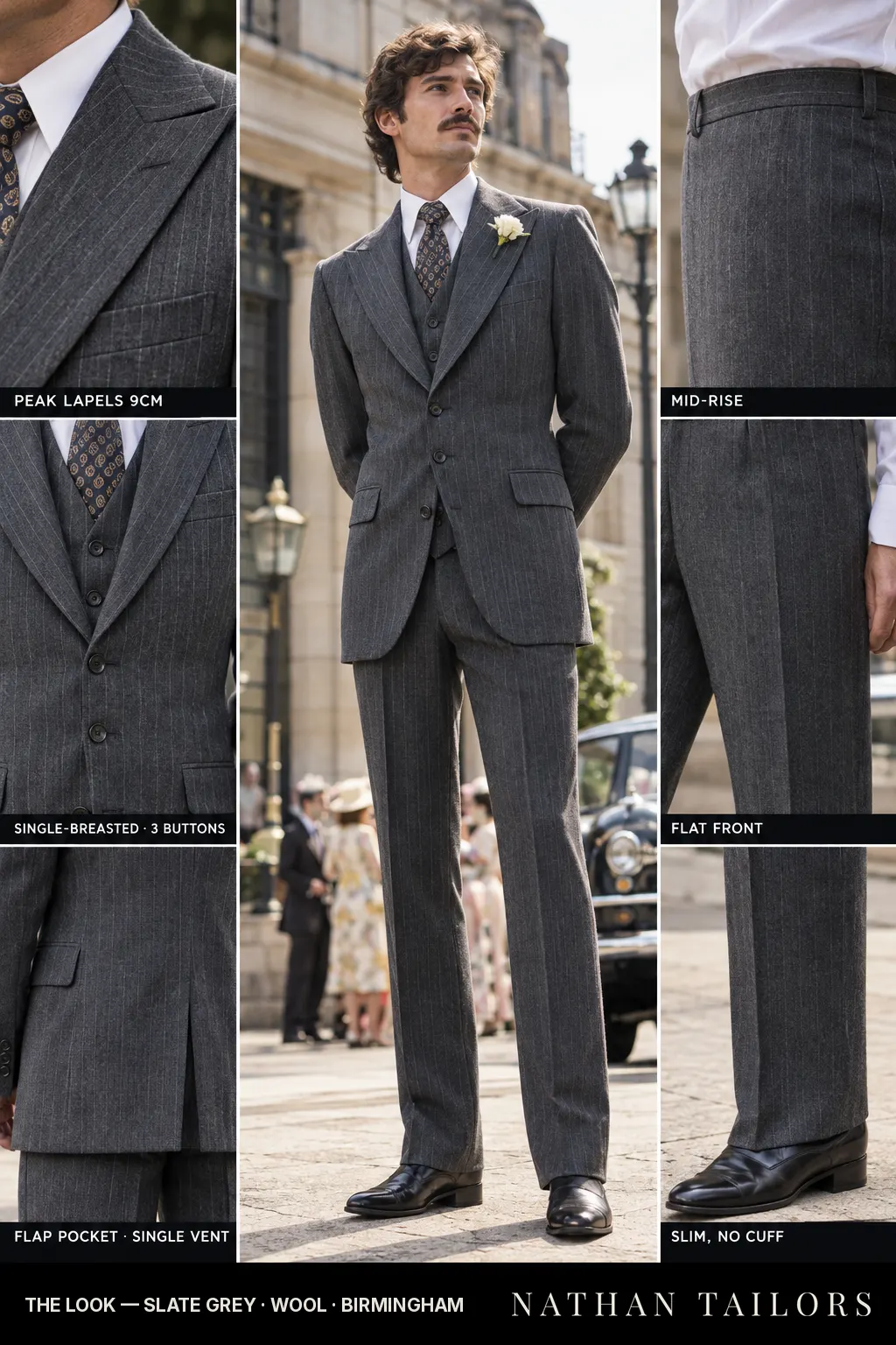 slate grey chalk_stripe single-breasted bespoke suit — custom tailored by Nathan Tailors, the Hoi An custom tailor