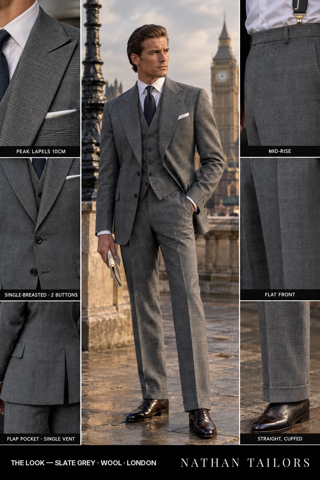 slate grey glen_plaid single-breasted bespoke suit — custom tailored by Nathan Tailors, the Hoi An custom tailor