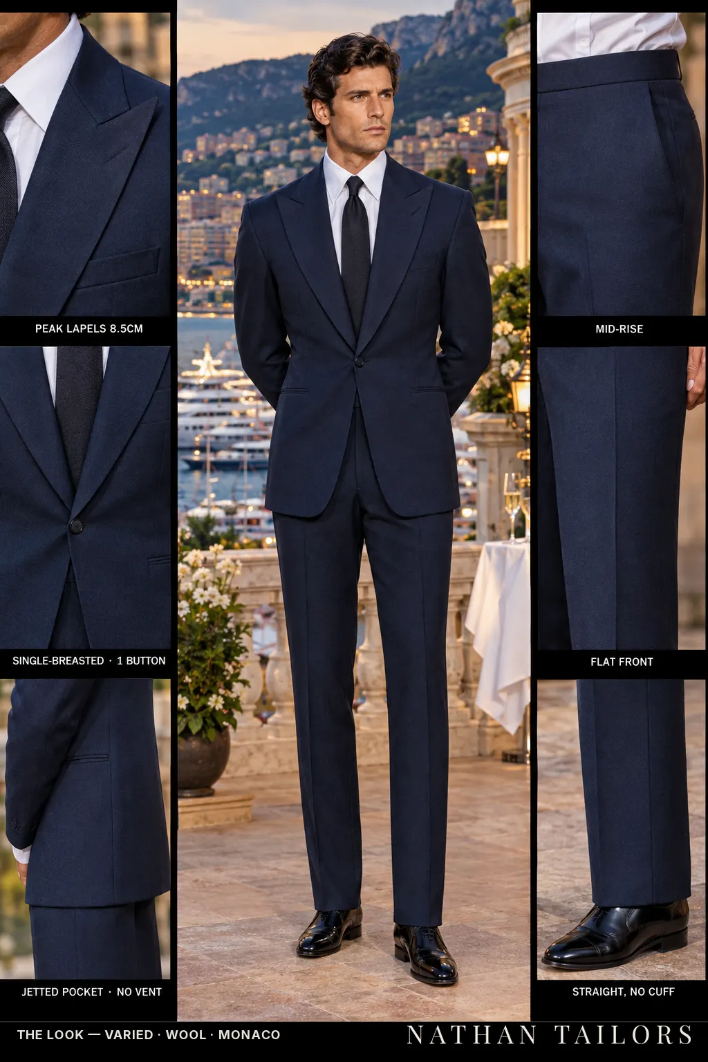 varied single-breasted bespoke suit โ custom tailored by Nathan Tailors, the Hoi An custom tailor