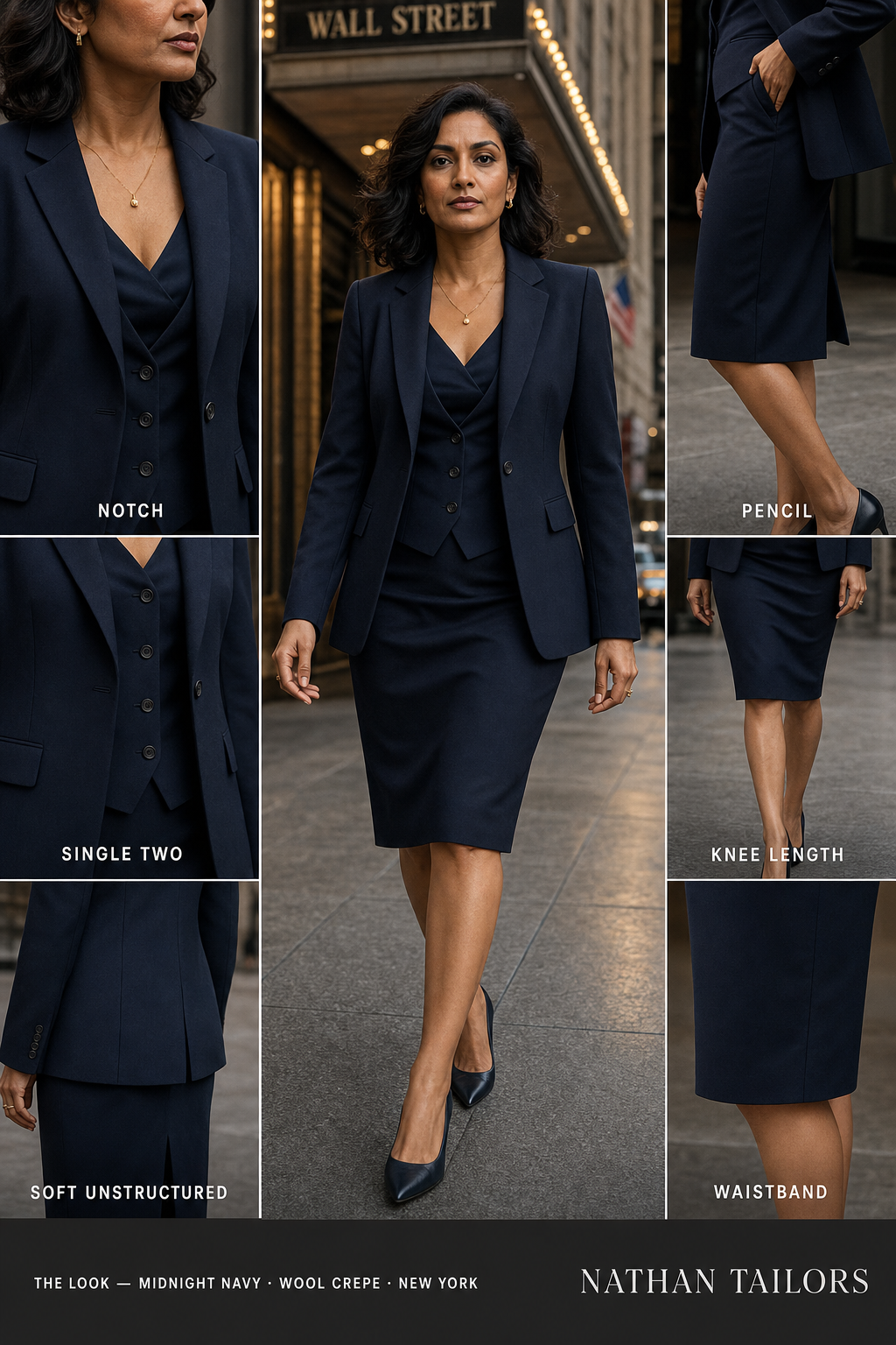 Women's Skirt Suit — Midnight Navy | Custom Tailored | Nathan Tailors