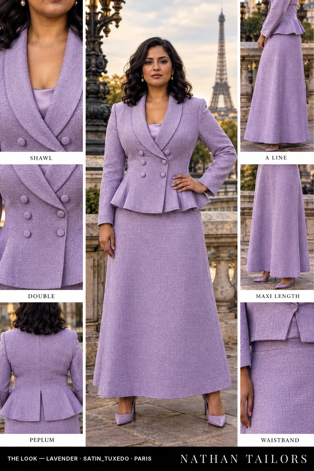 Women's suit in lavender tweed_texture — custom tailored by Nathan Tailors, shipped worldwide
