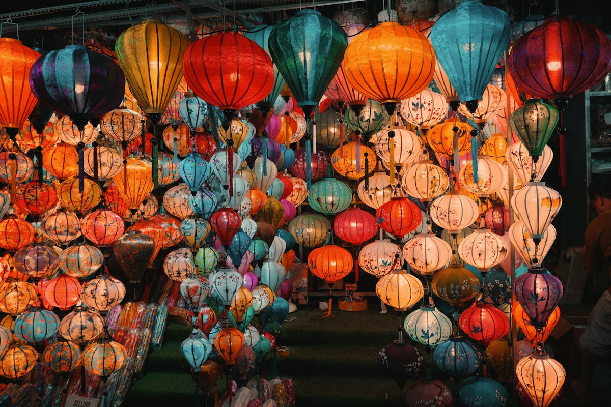 Lantern-lit historic streets of Hoi An, Vietnam, the custom tailoring capital of Southeast Asia