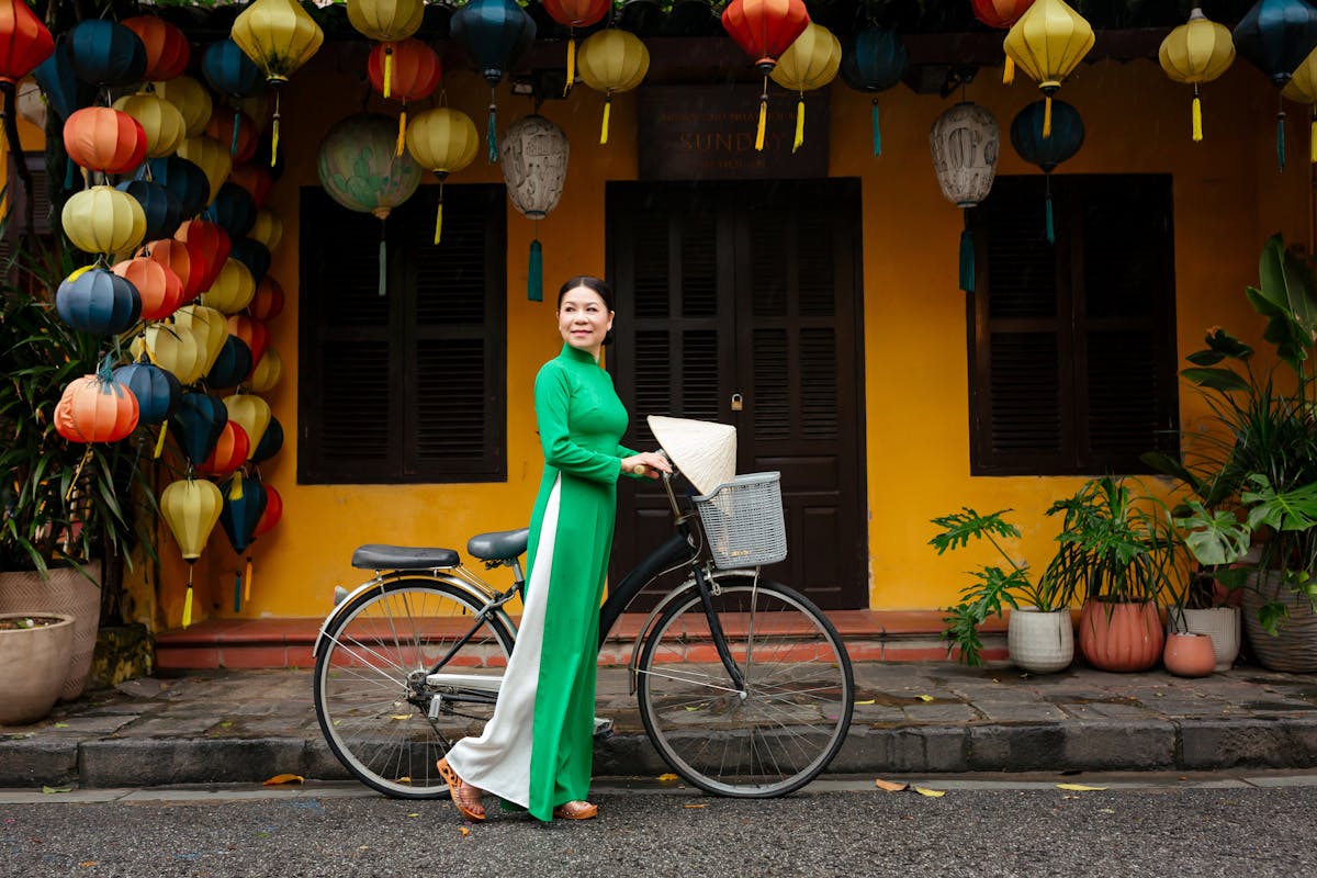 Iconic yellow walls and lanterns of Hoi An Ancient Town, a favorite backdrop for family group photos