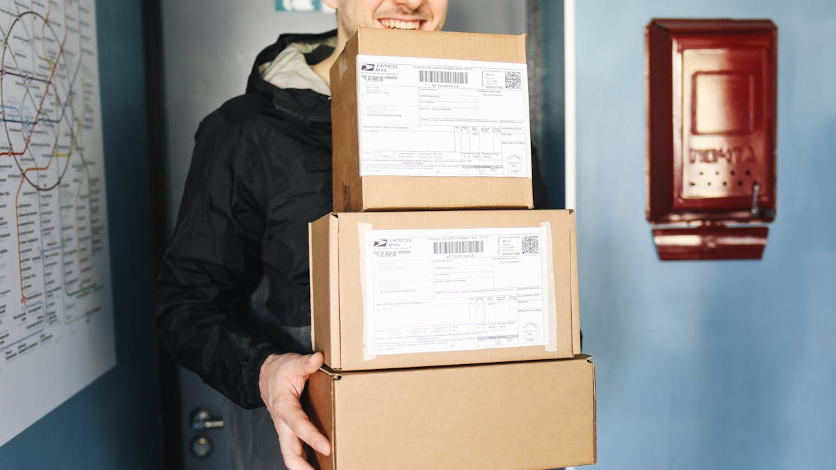 A carefully packaged garment ready for international shipping