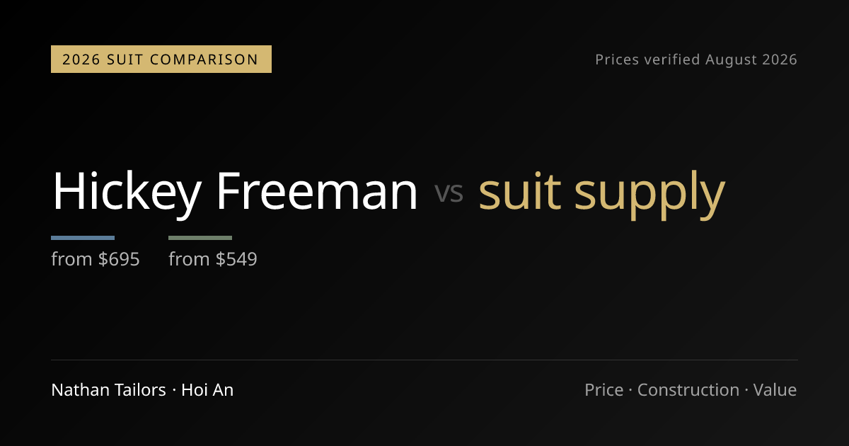 Hickey Freeman vs suit supply (2026): Price, Construction & Value Compared